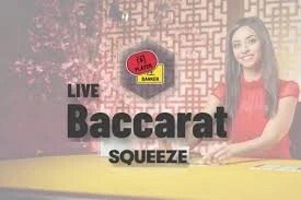 Baccarat Squeeze by Evolution, showcased at monro-de.de – game logo